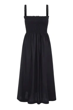 La Bocana Shirred Midi Dress