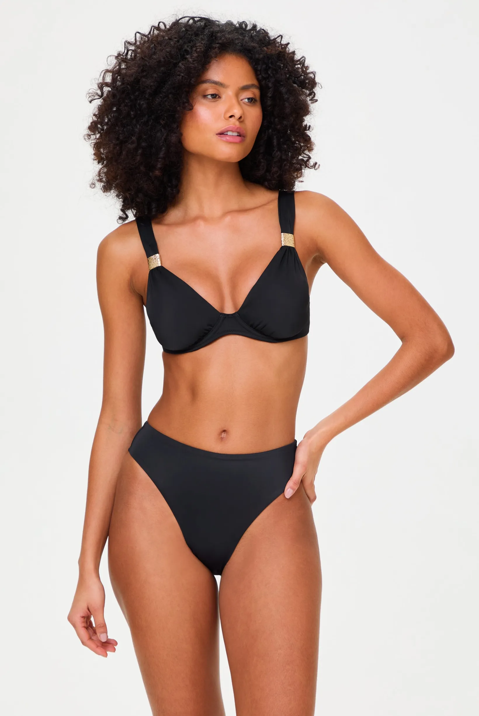 La Bocana Slider Plunge Bikini With High Leg Bottom