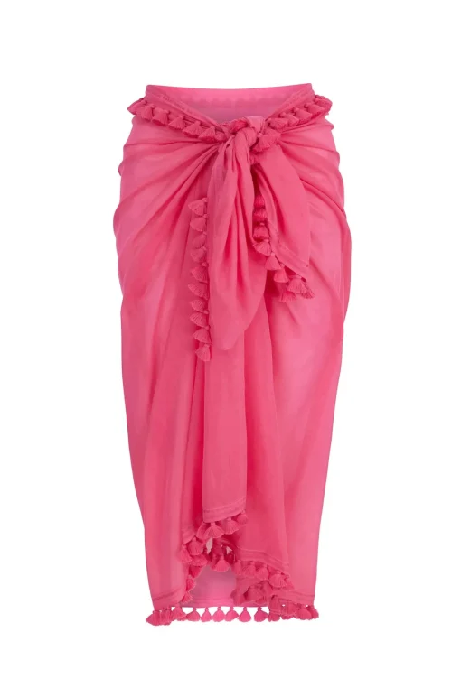 Magenta Tassel Trim Sarong