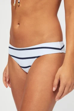 Nautical Stripe Ruched Bandeau Bikini
