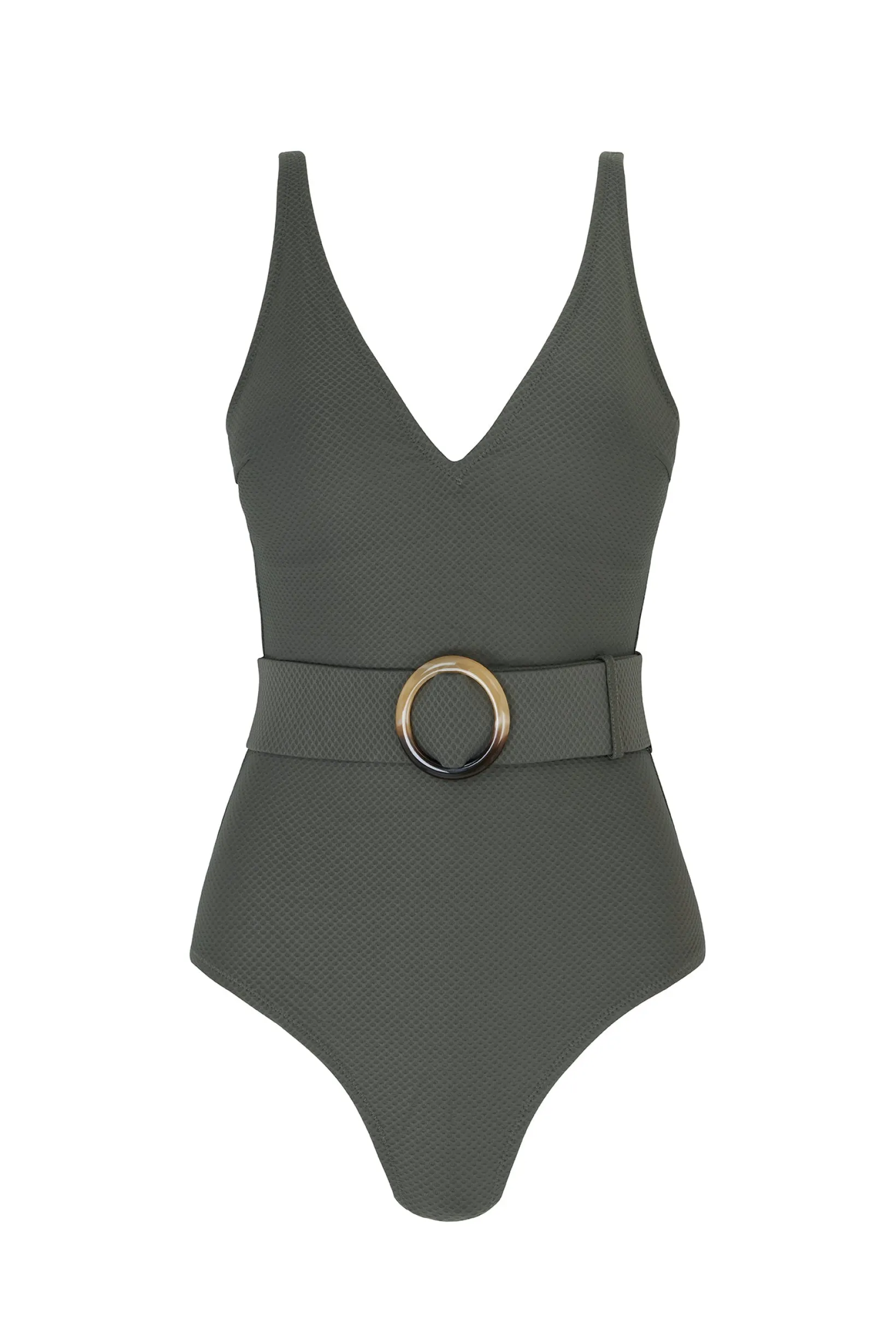 Olive Belted Swimsuit