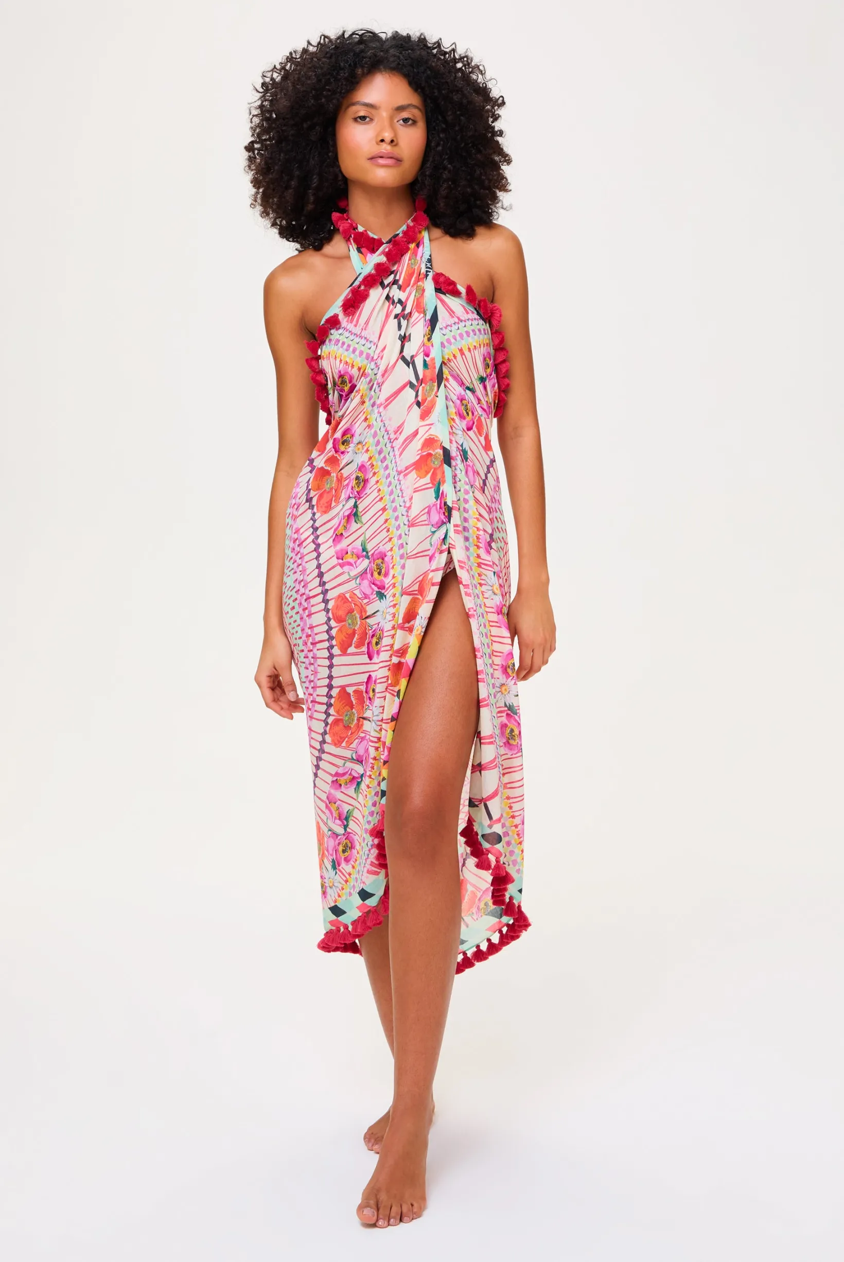 Pomegranate Tassel Trim Sarong