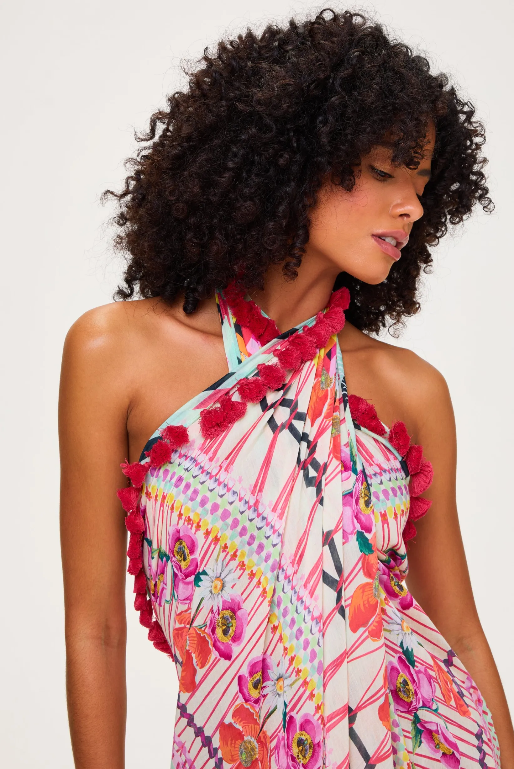 Pomegranate Tassel Trim Sarong