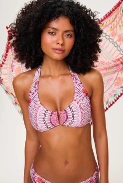 Pomegranate U-Bar Halterneck Bikini