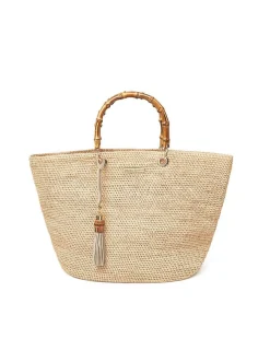 Savannah Bay Medium Raffia Tote Bag