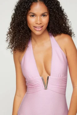 Sicily V-Bar Halterneck Swimsuit