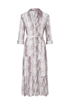 Snake Print Maxi Shirt Dress