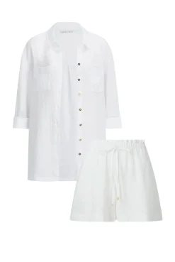 White Bay Linen Short Set