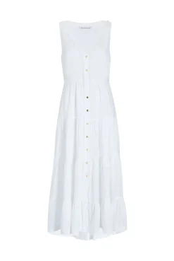 White Bay Plunge Maxi Dress