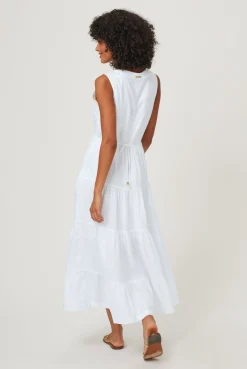 White Bay Plunge Maxi Dress