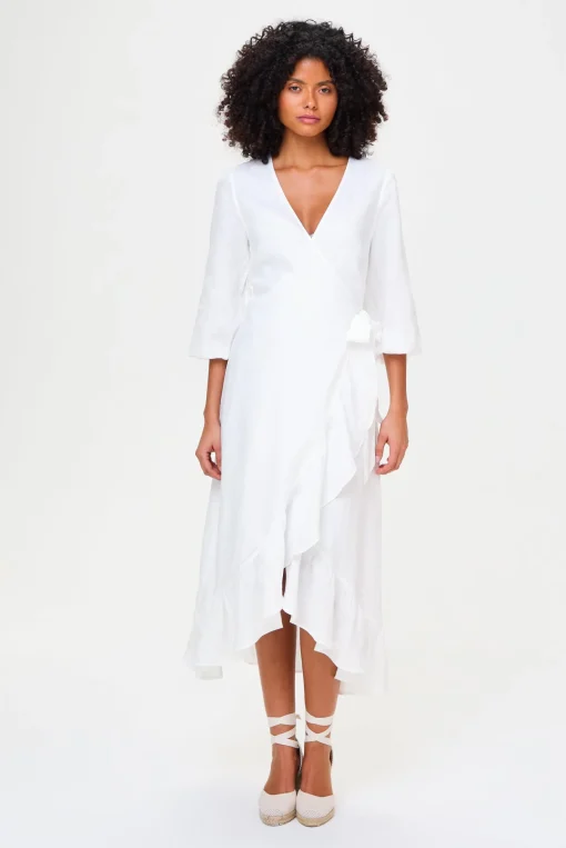White Bay Wrap Dress